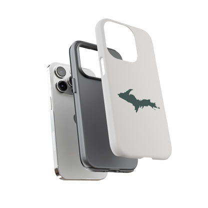 Michigan Upper Peninsula Tough Phone Case (Birch Bark White w/ Green UP Outline) | Apple iPhone