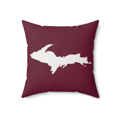 Michigan Upper Peninsula Accent Pillow (w/ UP Outline) | Old Mission Burgundy