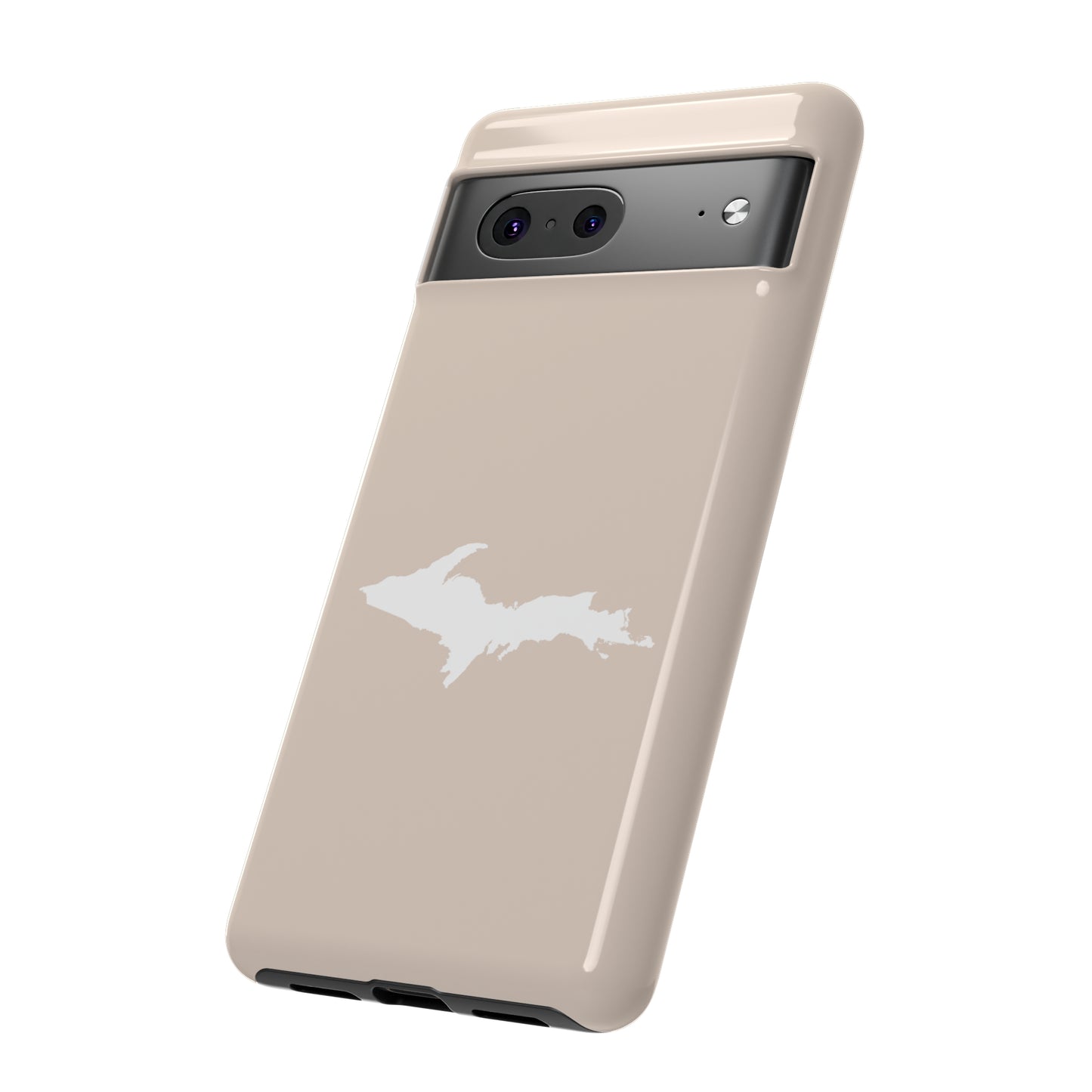 Michigan Upper Peninsula Tough Phone Case (White Pine Color w/ UP Outline) | Samsung & Pixel Android