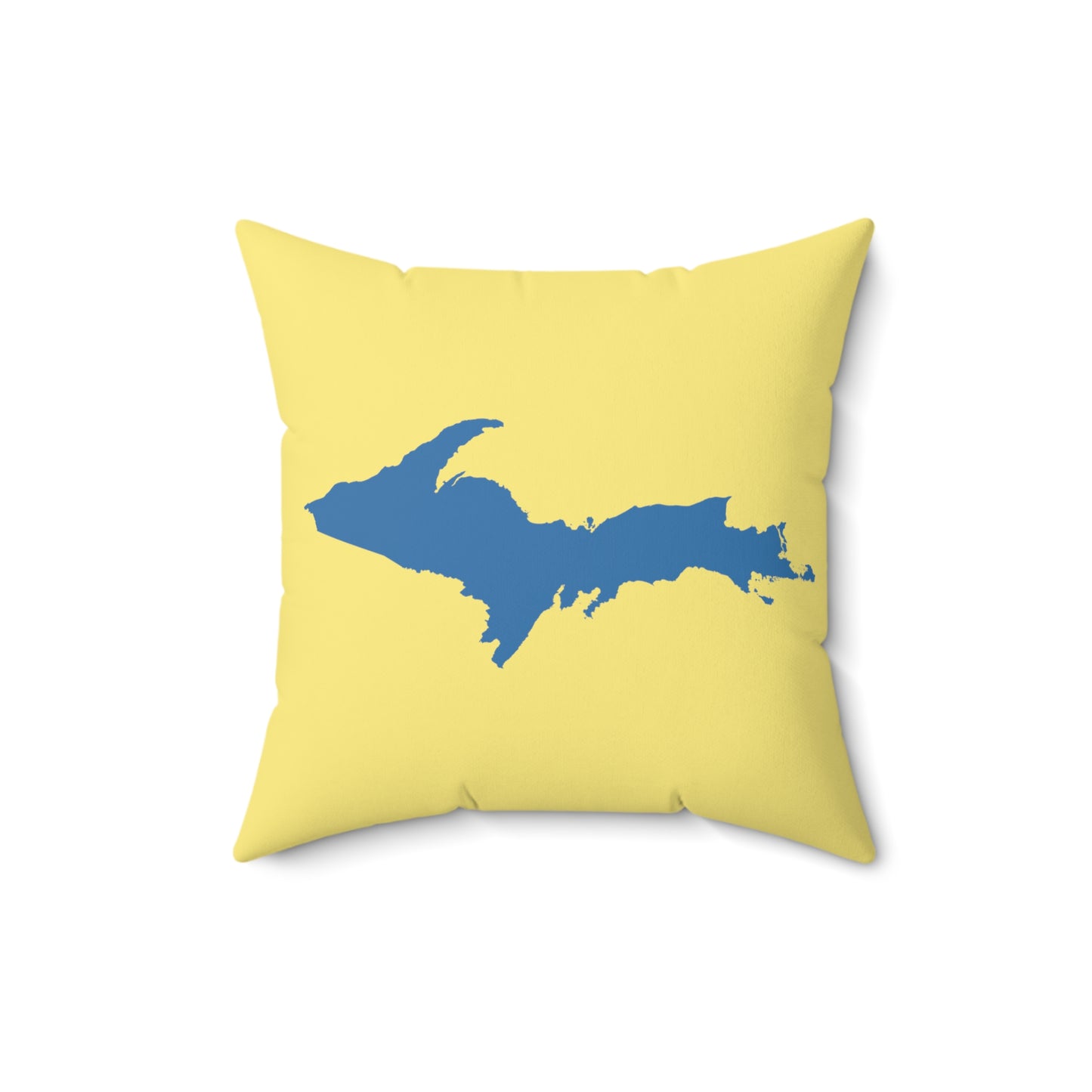 Michigan Upper Peninsula Accent Pillow (w/ UP Outline) | Cherry Yellow