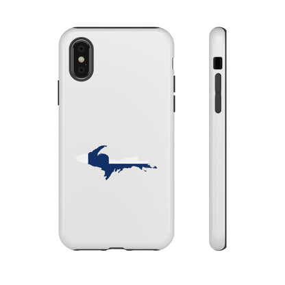 Michigan Upper Peninsula Tough Phone Case (Birch Bark White w/ UP Finland Flag Outline) | Apple iPhone