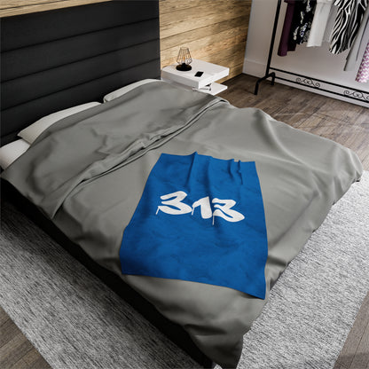 Detroit '313 Plush Blanket | Azure