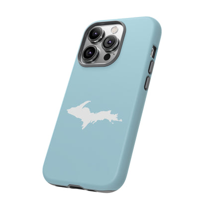 Michigan Upper Peninsula Tough Phone Case ('58 Caddie Blue w/ UP Outline) | Apple iPhone