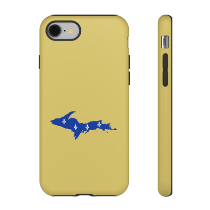 Michigan Upper Peninsula Tough Phone Case (Plum Yellow w/ UP Quebec Flag Outline) | Apple iPhone