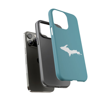 Michigan Upper Peninsula Tough Phone Case (Lake Huron Blue w/ UP Outline) | Apple iPhone