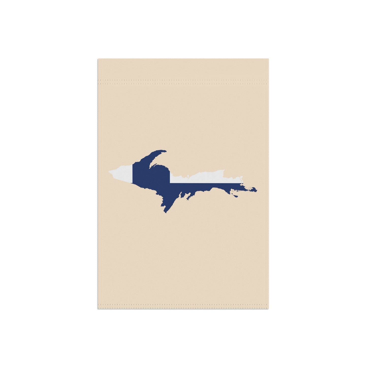 Michigan Upper Peninsula Home & Garden Flag (w/ UP Finland Flag) | Champagne White