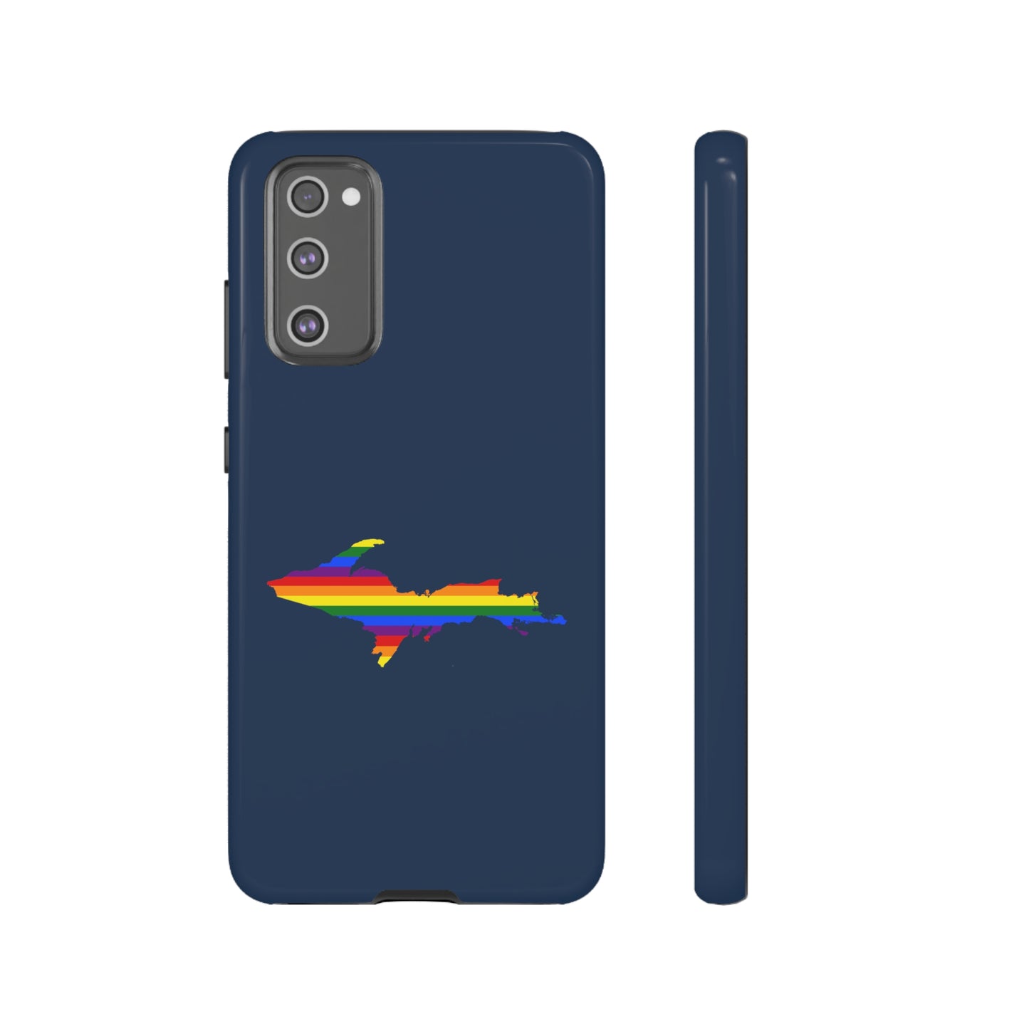 Michigan Upper Peninsula Tough Phone Case (Navy w/ UP Pride Flag Outline) | Samsung & Pixel Android