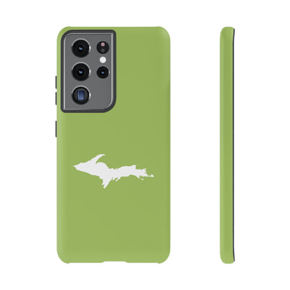 Michigan Upper Peninsula Tough Phone Case (Gooseberry Green w/ UP Outline) | Samsung & Pixel Android