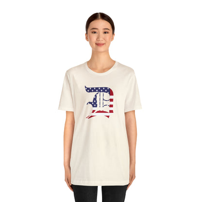 Detroit 'Old English D' T-Shirt (Patriotic Edition) | Unisex Standard