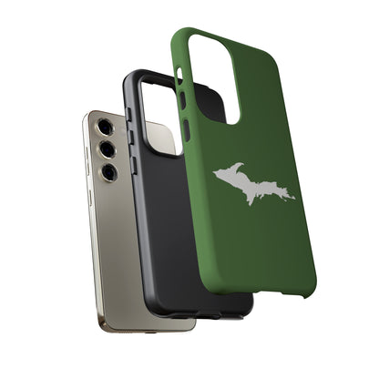 Michigan Upper Peninsula Tough Phone Case (Pine Green w/ UP Outline) | Samsung & Pixel Android