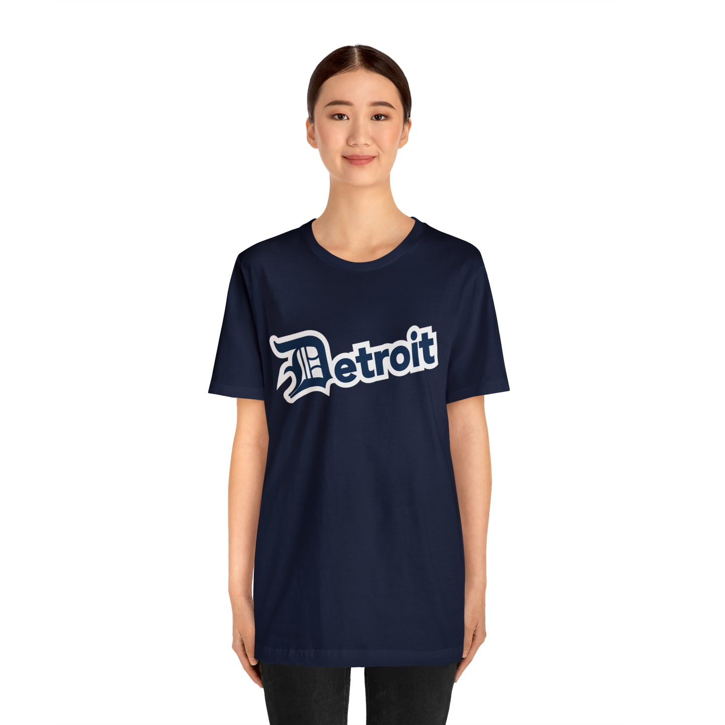 'Detroit' T-Shirt (Navy w/ Old English 'D') | Unisex Standard