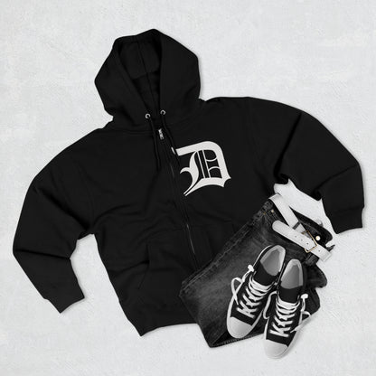 Detroit 'Old English D' Hoodie | Unisex Full Zip