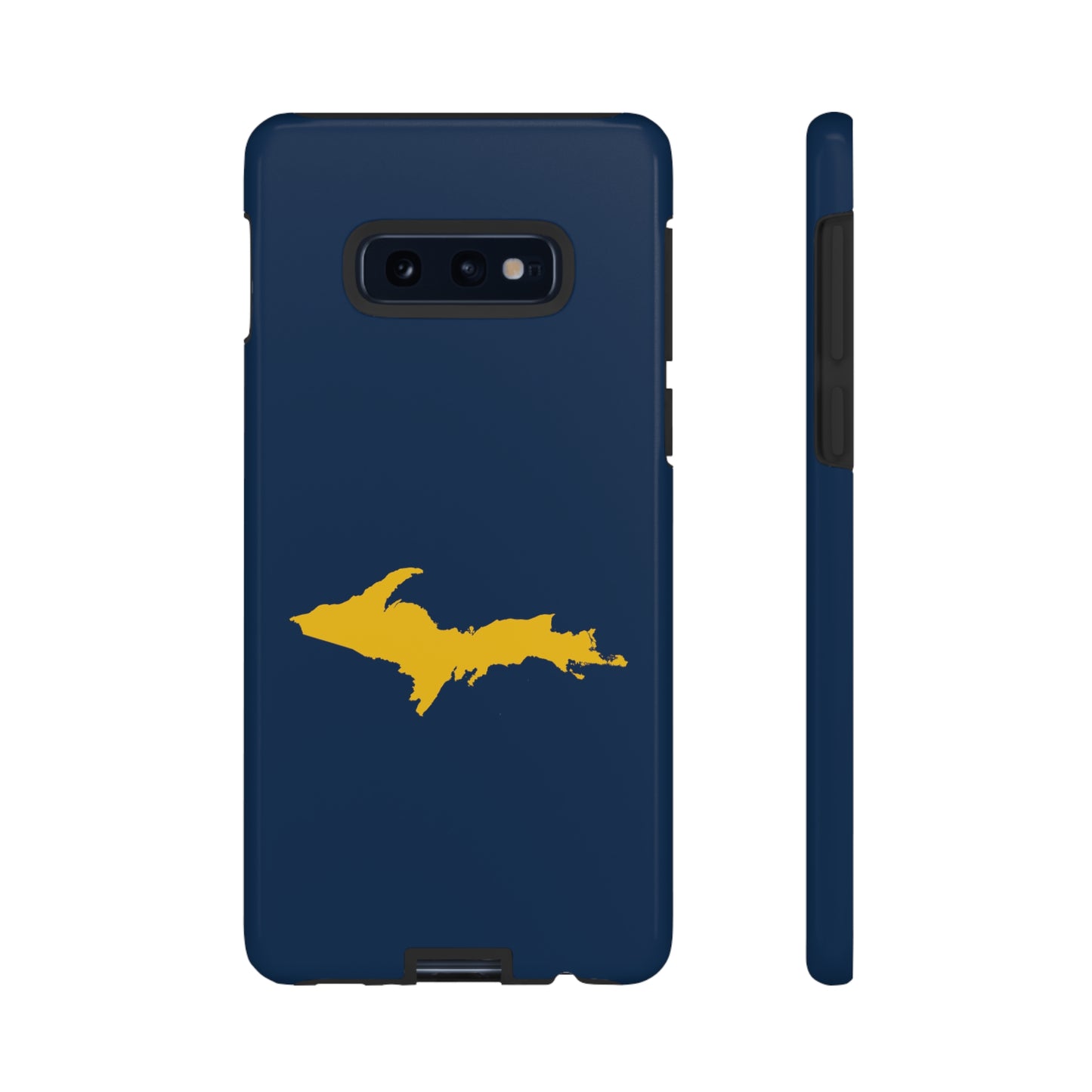 Michigan Upper Peninsula Tough Phone Case (Navy w/ Gold UP Outline) | Samsung & Pixel Android