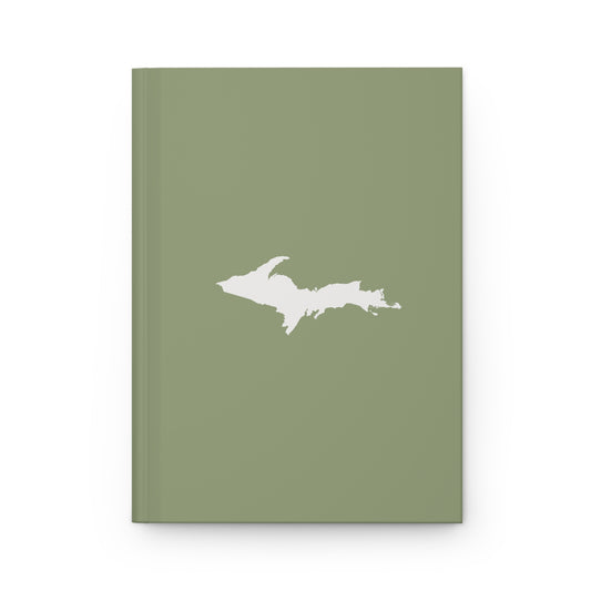 Michigan Upper Peninsula Hardcover Journal (Beachgrass Green w/ UP Outline) | Ruled - 150pgs