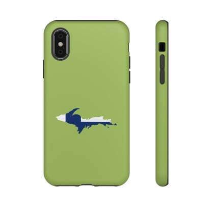 Michigan Upper Peninsula Tough Phone Case (Gooseberry Green w/ UP Finland Flag Outline) | Apple iPhone