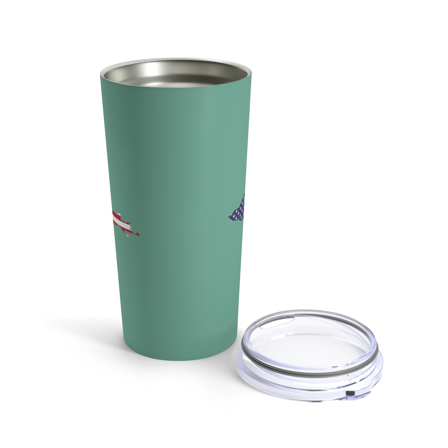 Michigan Upper Peninsula Tumbler (w/ UP USA Flag) | Metallic Mint Green - 20oz