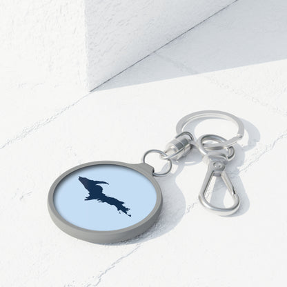 Michigan Upper Peninsula Keyring (w/ Navy UP Outline) | Light Blue