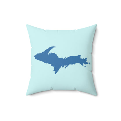 Michigan Upper Peninsula Accent Pillow (w/ UP Outline) | Cyan