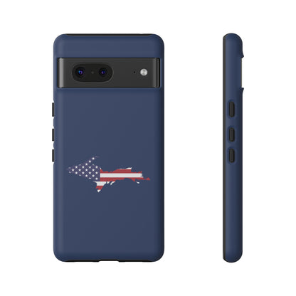 Michigan Upper Peninsula Tough Phone Case (Old Glory Blue w/ UP USA Flag Outline) | Samsung & Pixel Android