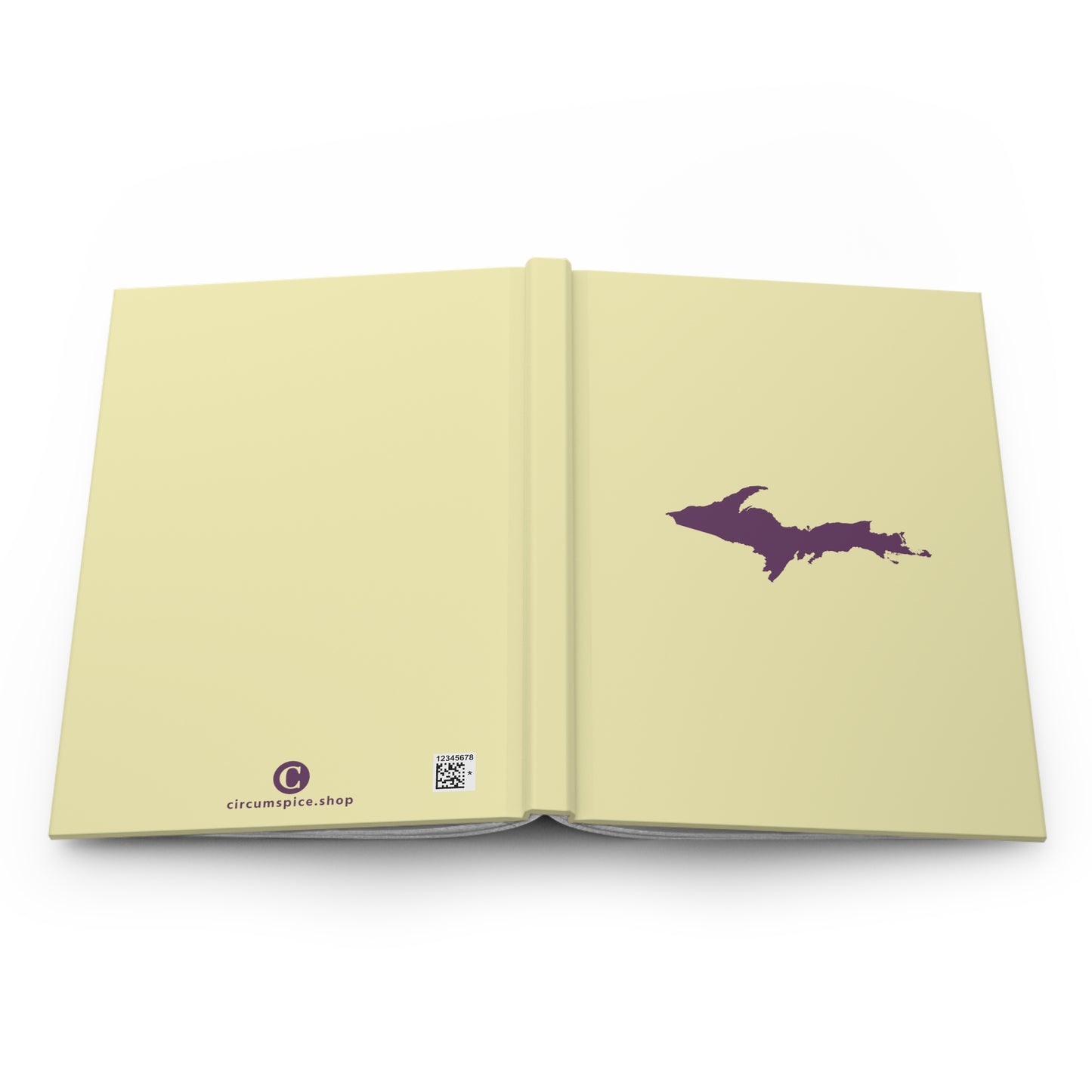 Michigan Upper Peninsula Hardcover Journal (Canary Yellow w/ Plum Outline) | Ruled - 150pgs