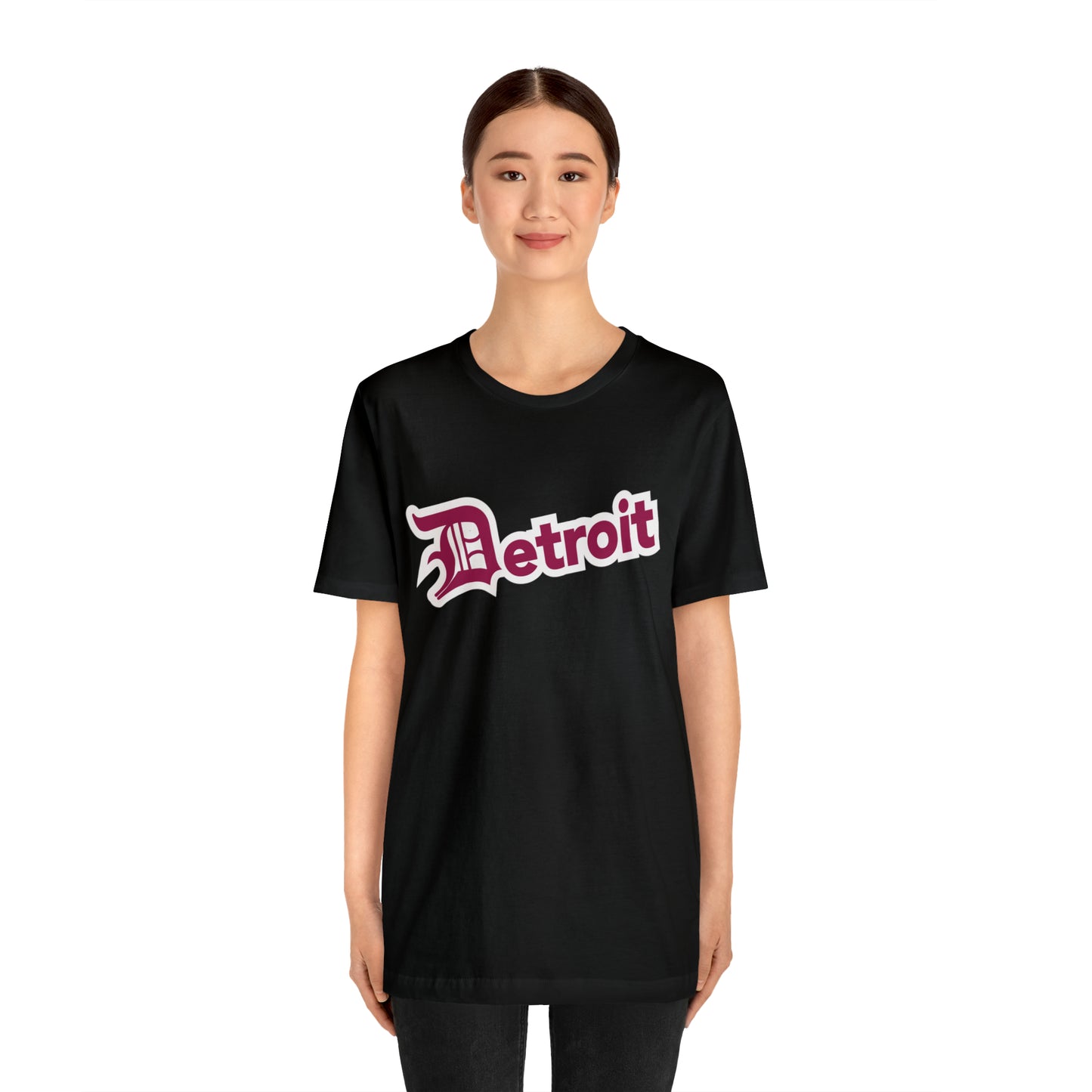 'Detroit' T-Shirt (Ruby Red w/ Old English 'D') | Unisex Standard