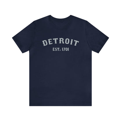 Detroit EST. 1701' T-Shirt (Silver Ballpark Font) | Unisex Standard