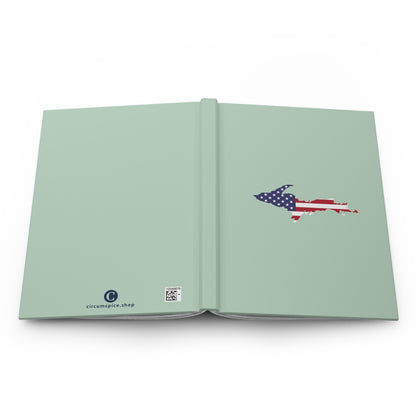 Michigan Upper Peninsula Hardcover Journal (w/ UP USA Flag) | Ruled - Sea Green