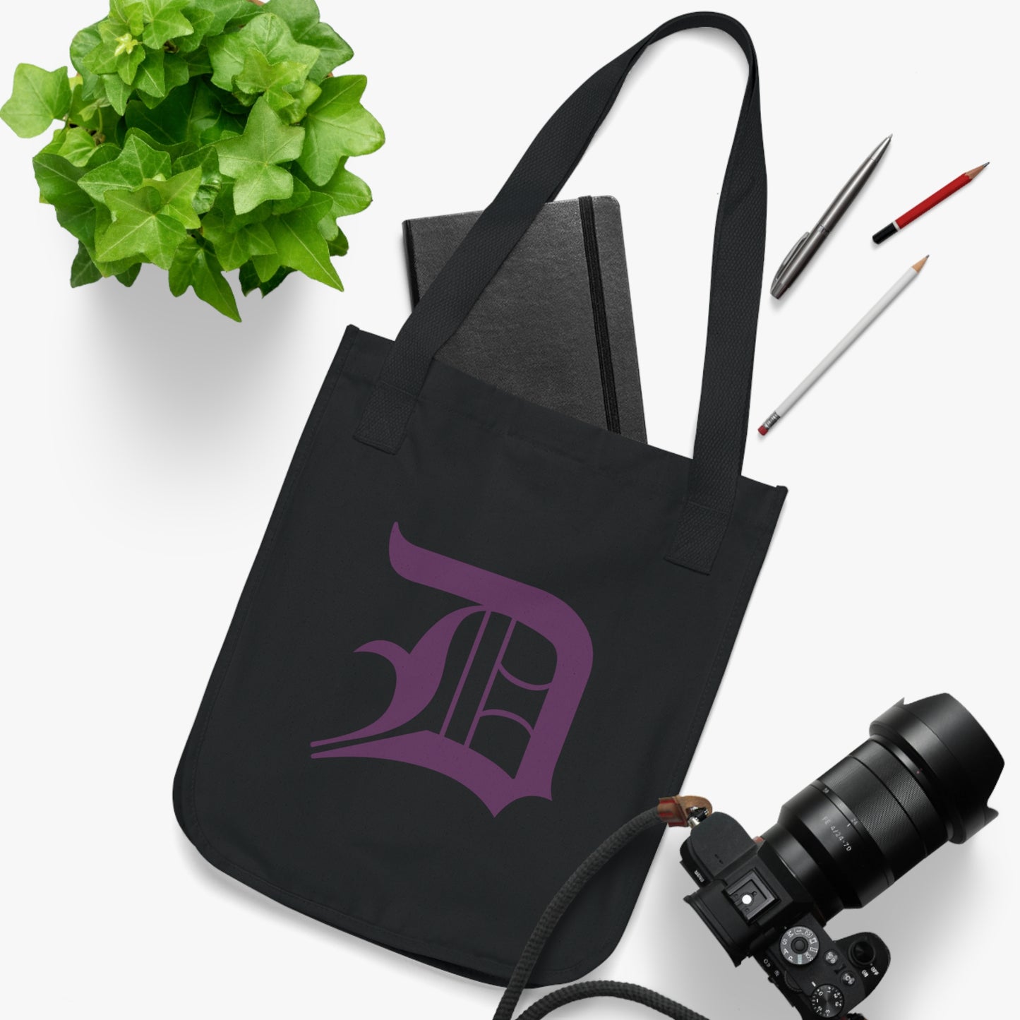 Detroit 'Old English D' Heavy Tote (Plum)