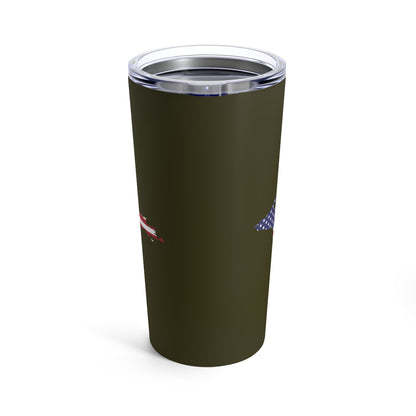 Michigan Upper Peninsula Tumbler (w/ UP USA Flag) | Millitary Green - 20oz