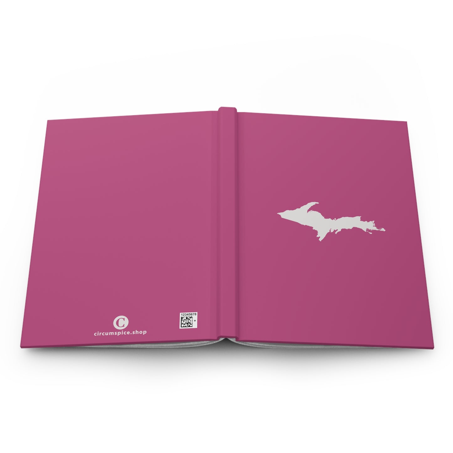 Michigan Upper Peninsula Hardcover Journal (Apple Blossom Pink w/ UP Outline) | Ruled - 150pgs