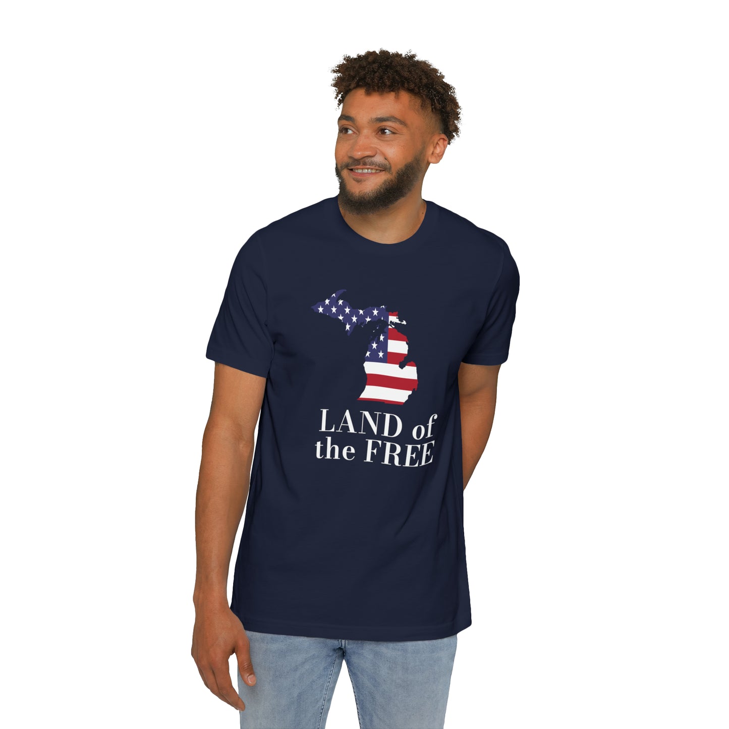 'Land of the Free' T-Shirt (w/ MI USA Flag) | Made in USA