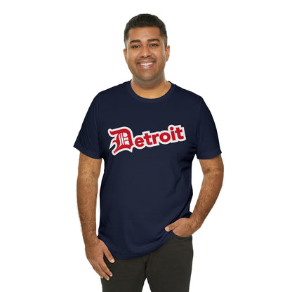 'Detroit' T-Shirt (Aliform Red w/ Old English 'D') | Unisex Standard