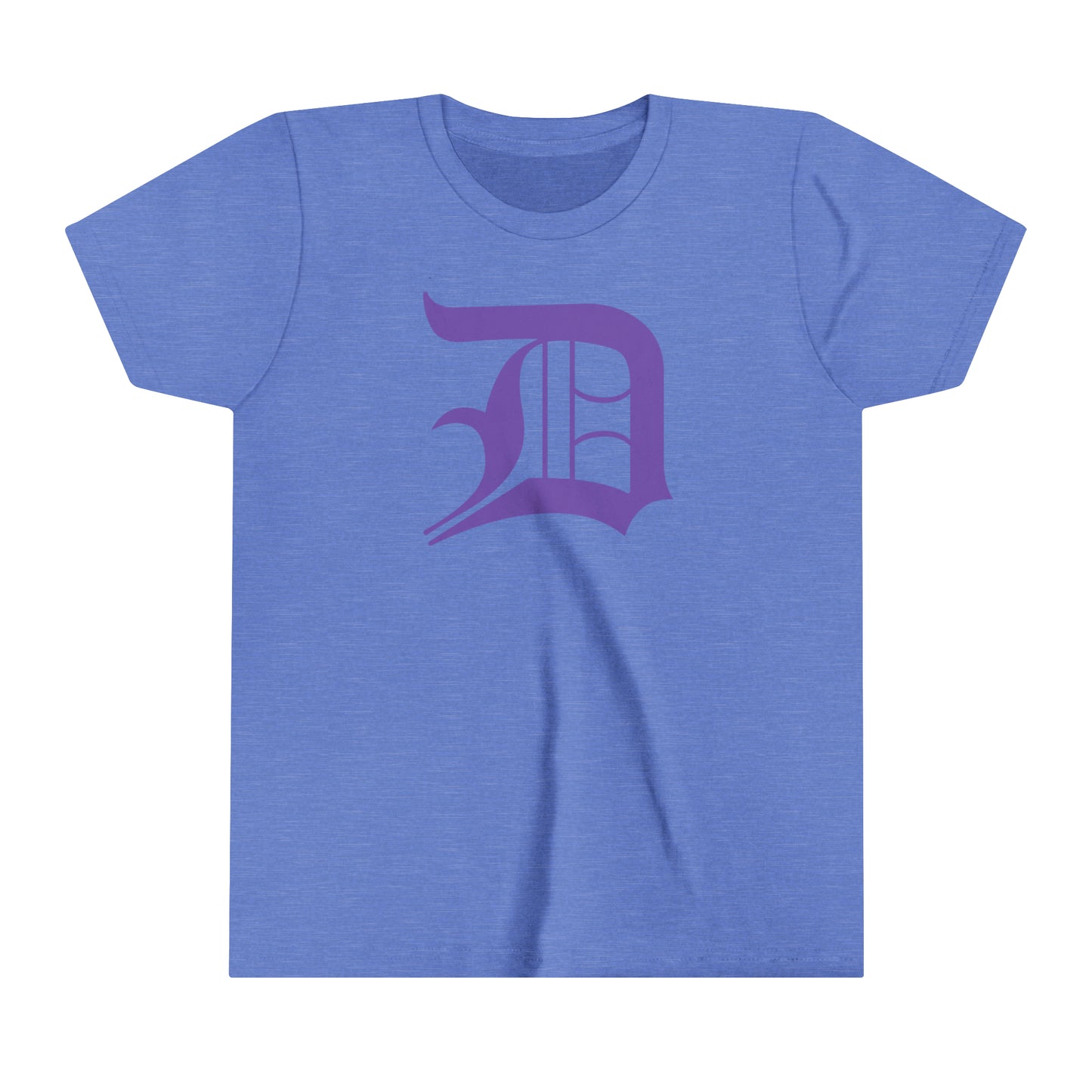 Detroit 'Old English D' T-Shirt (Lake Iris) | Youth Short Sleeve