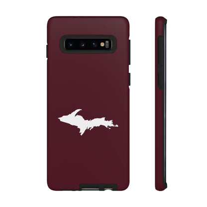 Michigan Upper Peninsula Tough Phone Case (Pinot Red w/ UP Outline) | Samsung & Pixel Android