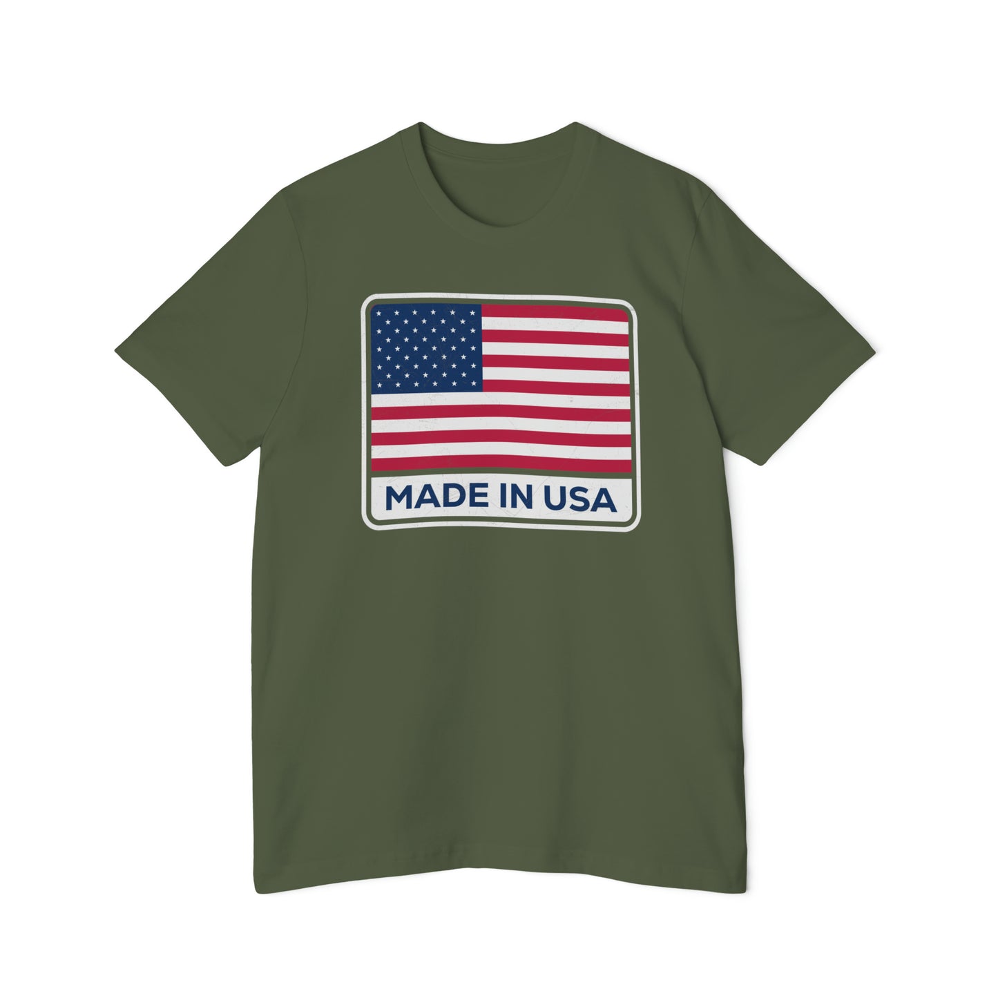 'Made in USA' T-Shirt (Square Flag Slate ) | Made in USA