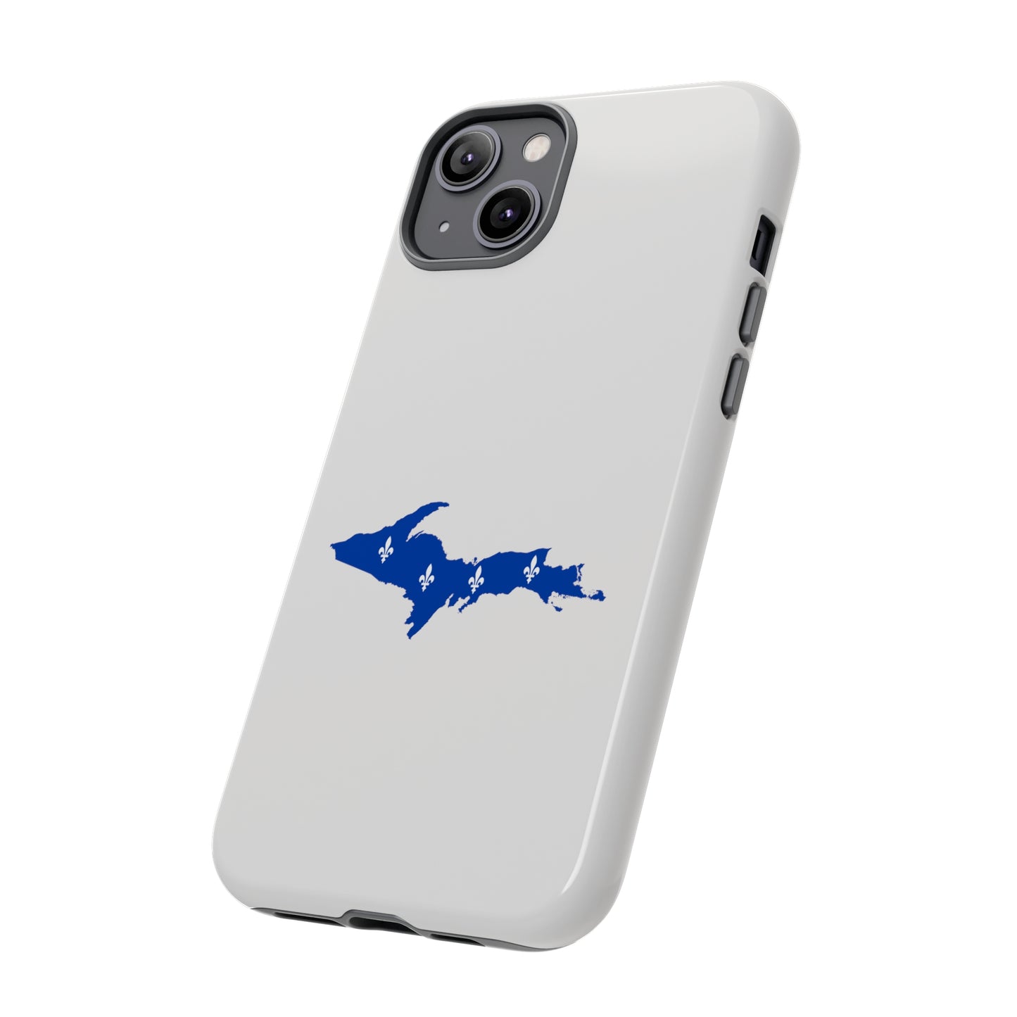 Michigan Upper Peninsula Tough Phone Case (Birch Bark White w/ UP Quebec Flag Outline) | Apple iPhone