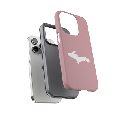 Michigan Upper Peninsula Tough Phone Case (Cherry Blossom Pink w/ UP Outline) | Apple iPhone