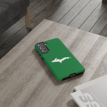 Michigan Upper Peninsula Tough Phone Case (Mackinac Bridge Green w/ UP Outline) | Samsung & Pixel Android