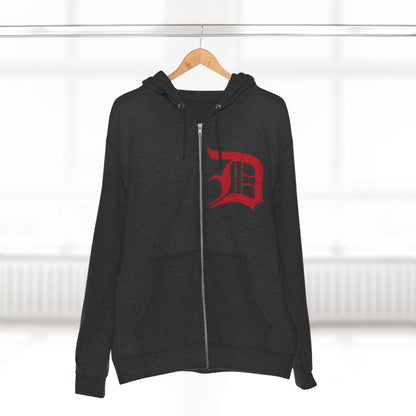 Detroit 'Old English D' Hoodie (Aliform Red) | Unisex Full Zip