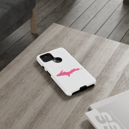 Michigan Upper Peninsula Tough Phone Case (w/ Pink UP Flag Outline) | Samsung & Pixel Android