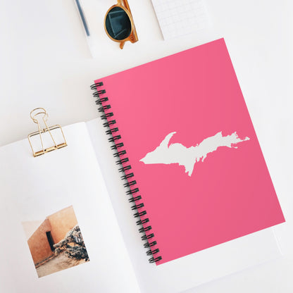 Michigan Upper Peninsula Spiral Notebook (w/ UP Outline) | Rhodochrosite Pink