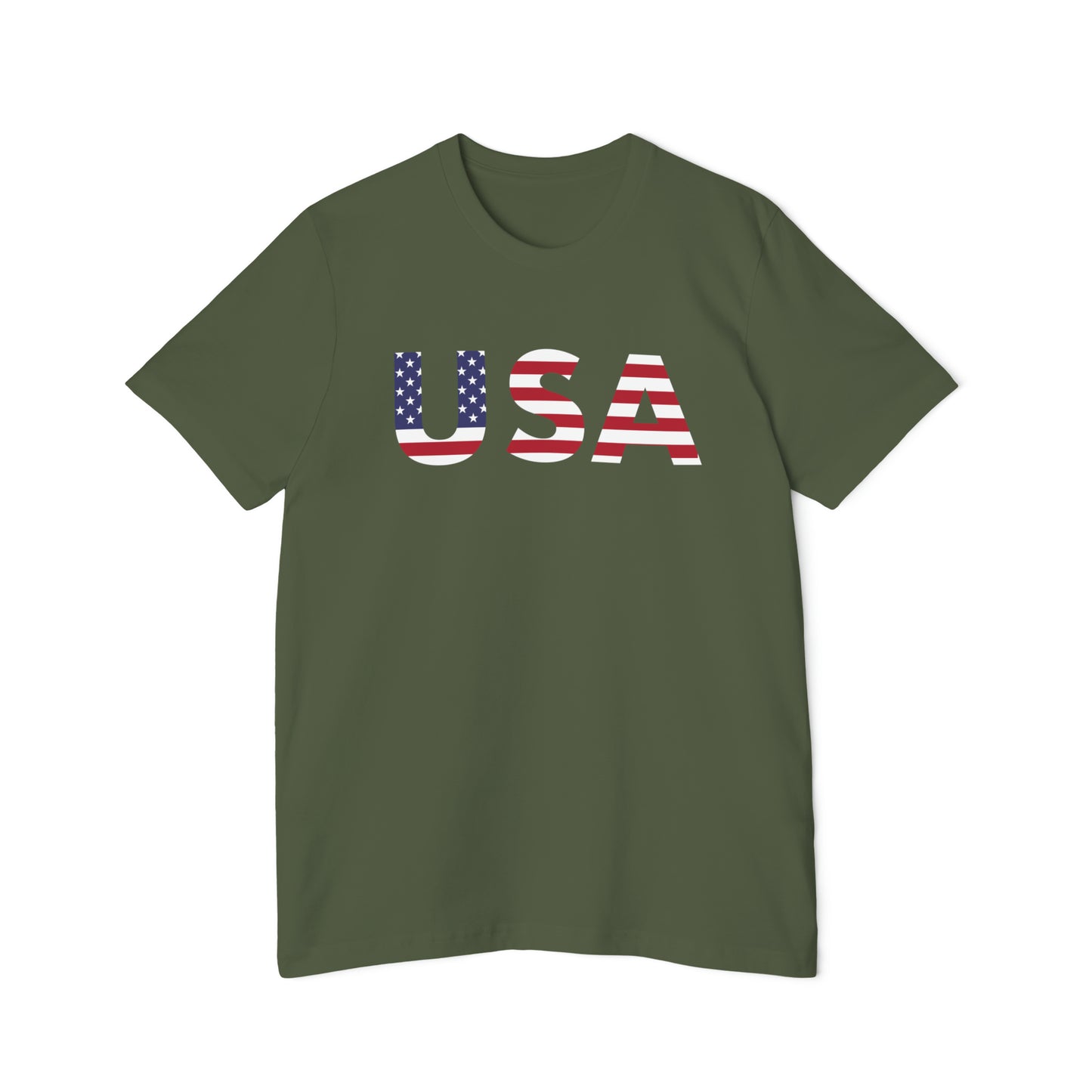 'USA' T-Shirt (Geometric Sans Flag Edition) | Made in USA