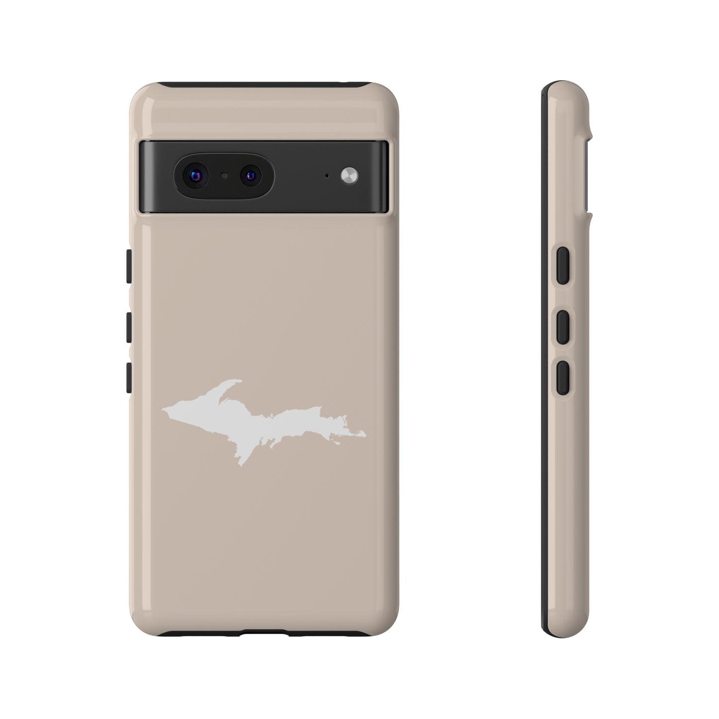 Michigan Upper Peninsula Tough Phone Case (White Pine Color w/ UP Outline) | Samsung & Pixel Android