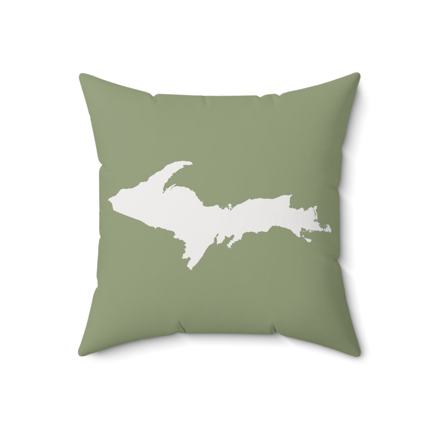 Michigan Upper Peninsula Accent Pillow (w/ UP Outline) | Beachgrass Green