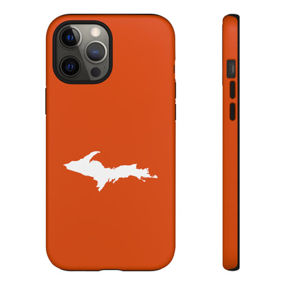 Michigan Upper Peninsula Tough Phone Case (Maple Leaf Orange w/ UP Outline) | Apple iPhone