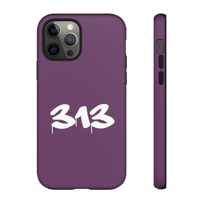 Detroit '313' Tough Phone Case (Plum Tag Font) | Apple iPhone