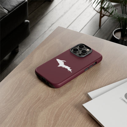 Michigan Upper Peninsula Tough Phone Case (Old Mission Burgundy w/ UP Outline) | Apple iPhone