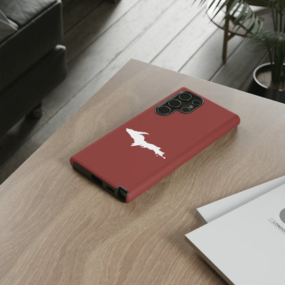 Michigan Upper Peninsula Tough Phone Case (Ore Dock Red w/ UP Outline) | Samsung & Pixel Android