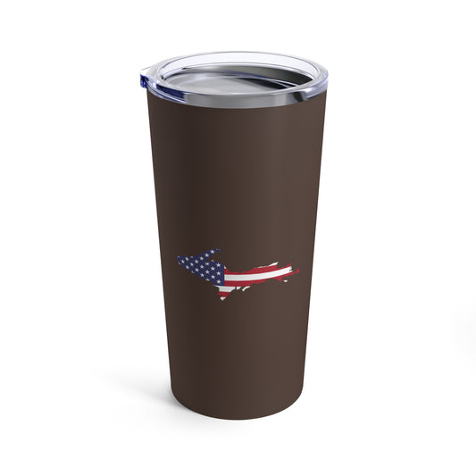 Michigan Upper Peninsula Tumbler (w/ UP USA Flag) | Hickory Color - 20oz