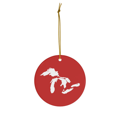 Great Lakes Christmas Ornament (Santa Red) | Ceramic - 4 Shapes